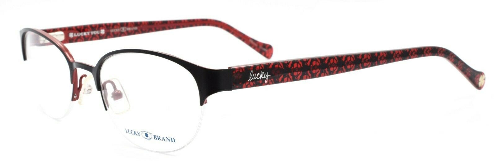 1-LUCKY BRAND Coastal Women's Eyeglasses Frames Half-rim 49-18-135 Black + CASE-751286249385-IKSpecs