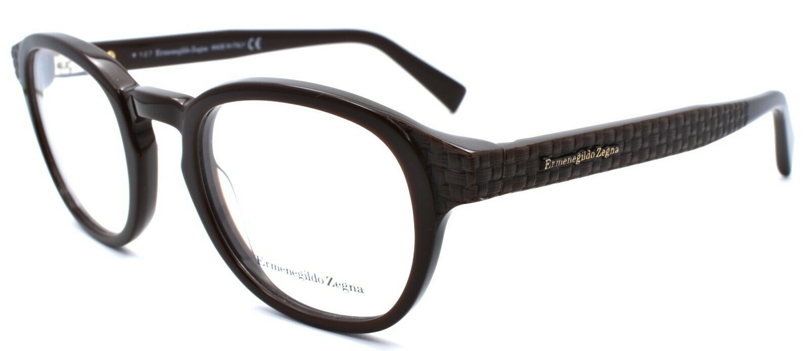 1-Ermenegildo Zegna EZ5108 050 Eyeglasses Frames 48-22-145 Dark Brown Italy-664689860074-IKSpecs