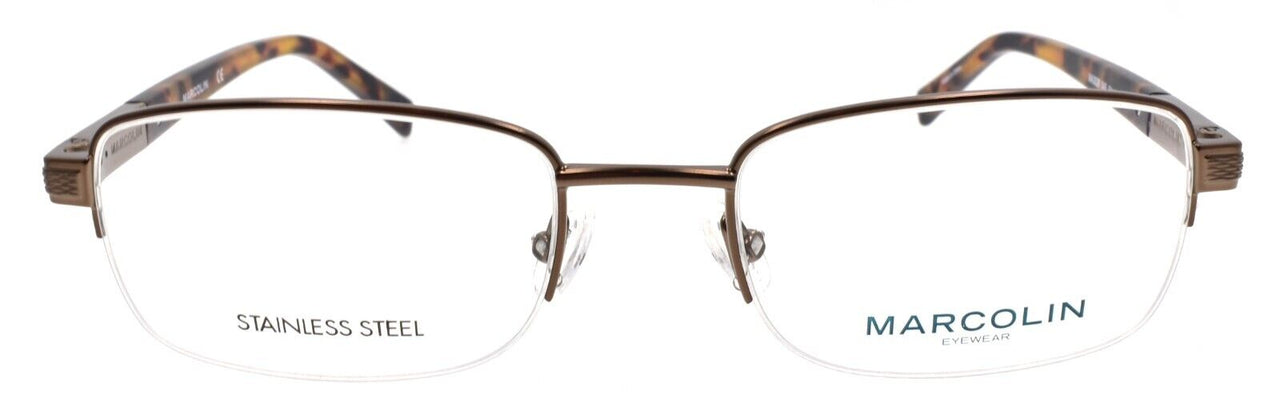 Marcolin MA3026 049 Men's Eyeglasses Frames Half Rim 54-20-145 Brown