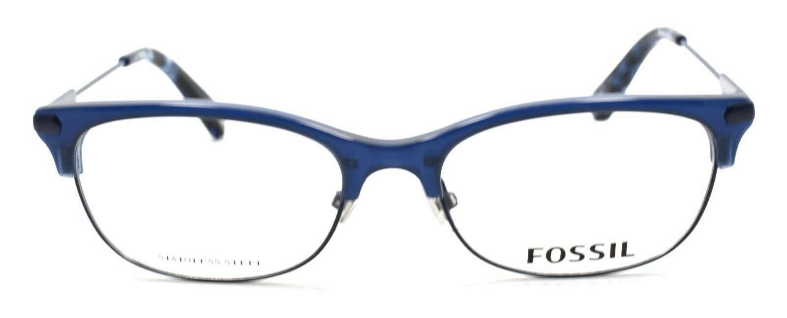 2-Fossil FOS 6055 OIO Women's Eyeglasses Frames 52-17-145 Blue + CASE-762753440662-IKSpecs