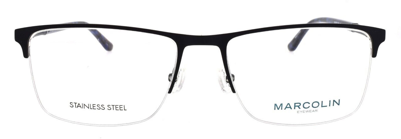 Marcolin MA3027 002 Men's Eyeglasses Frames Half Rim 57-18-145 Matte Black