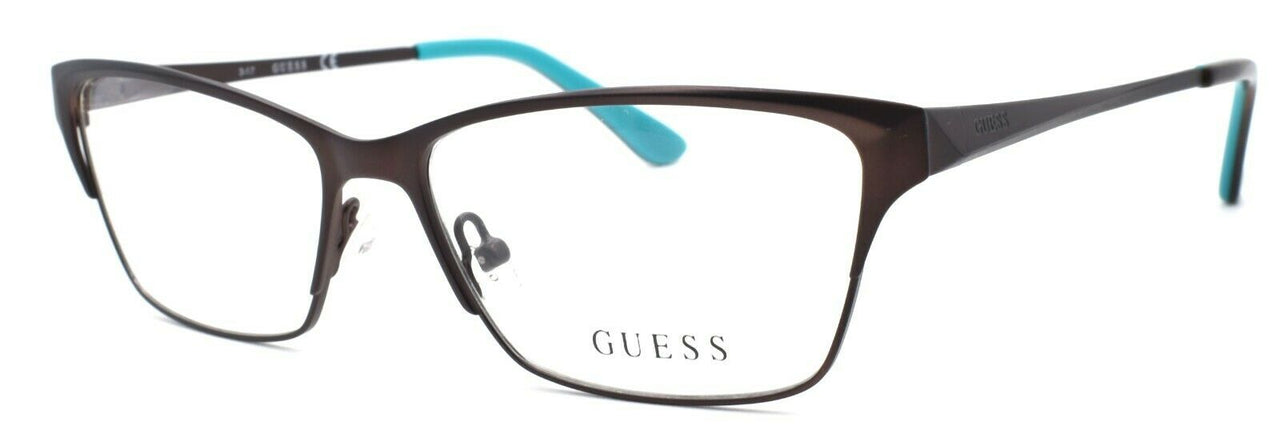 1-GUESS GU2605 049 Women's Eyeglasses Frames 53-14-135 Matte Dark Brown + CASE-664689877034-IKSpecs