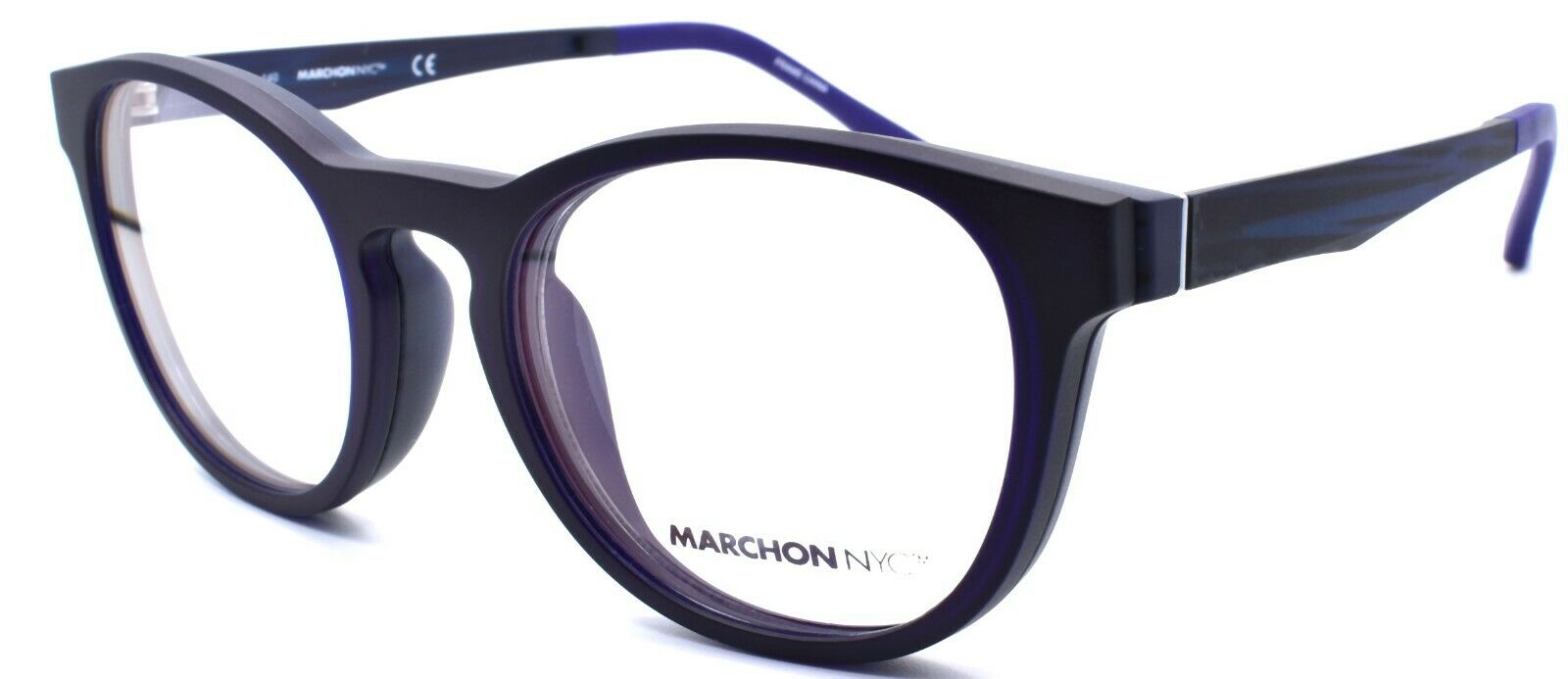 2-Marchon M-1502 412 Eyeglasses Frames 50-19-140 Matte Navy + 2 Magnetic Clip Ons-886895484374-IKSpecs