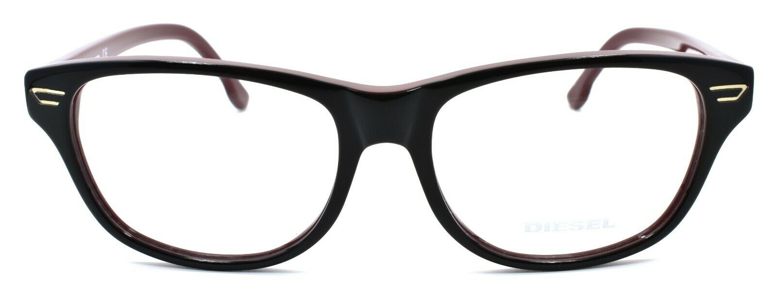 2-Diesel DL5005 020 Unisex Eyeglasses Frames 54-16-145 Shiny Black / Burgundy-664689547623-IKSpecs