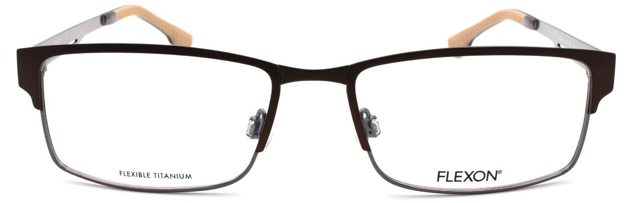 2-Flexon E1048 210 Men's Eyeglasses Frames Brown 55-17-145 Flexible Titanium-883900203012-IKSpecs