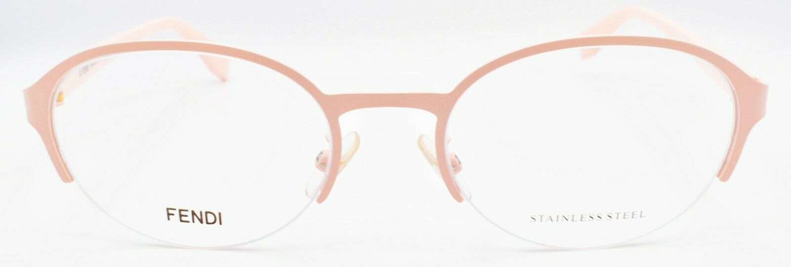 2-Fendi FF 0338/F 8KJ Women's Eyeglasses Frames Half-rim 52-19-140 Matte Pink-716736112572-IKSpecs