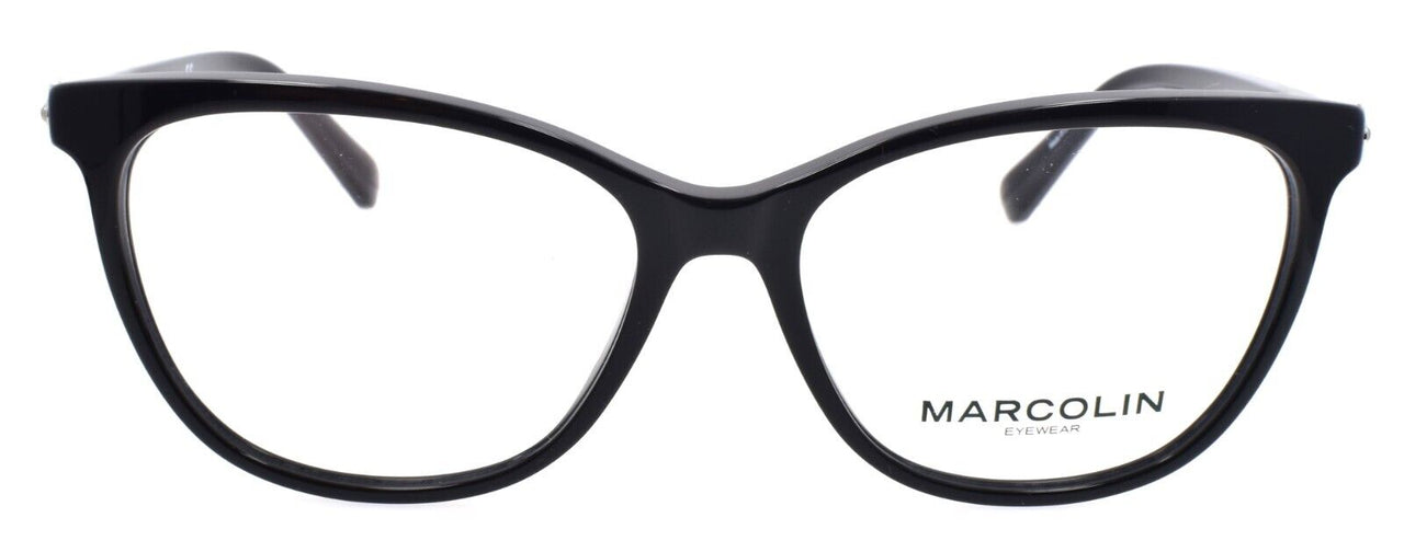 Marcolin MA5028 001 Women's Eyeglasses Frames Cat Eye 54-15-140 Black