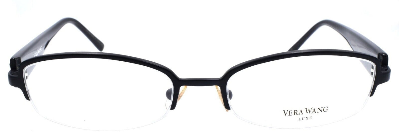 Vera Wang Plush BK Women's Eyeglasses Half-rim 51-17-130 Black w/ Crystals