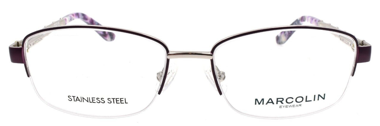 Marcolin MA5015 079 Women's Eyeglasses Frames Half Rim 52-16-135 Matte Lilac