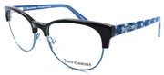 1-Juicy Couture JU928 ETJ Girls Eyeglasses Frames 47-16-125 Black / Teal w/ Hearts-762753166630-IKSpecs