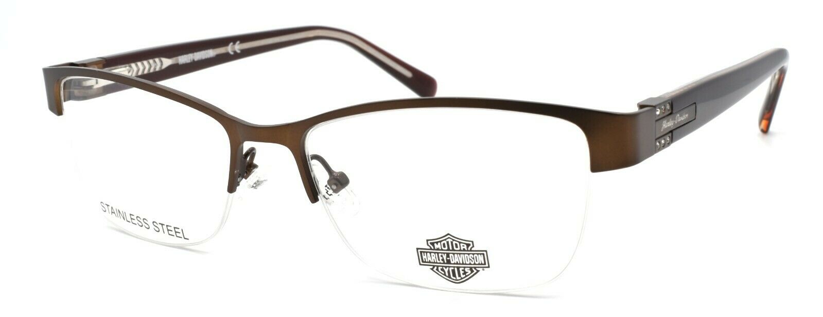 1-Harley Davidson HD0545 046 Women's Eyeglasses Frames Half-rim 54-16-135 Brown-664689969180-IKSpecs
