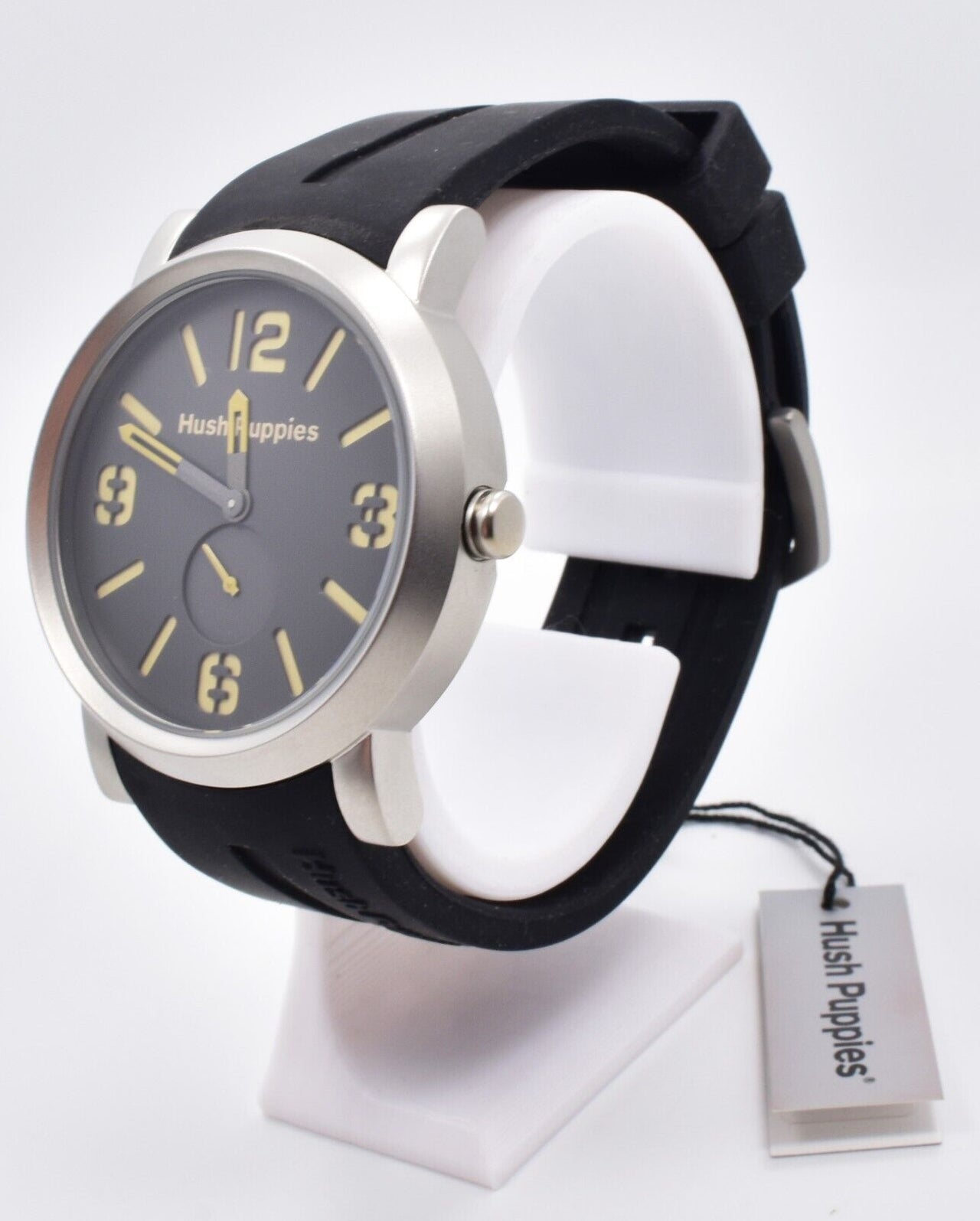 Hush Puppies HP.3670M.9515 Men's Watch Quartz Rubber Small Seconds NOS w/ Box