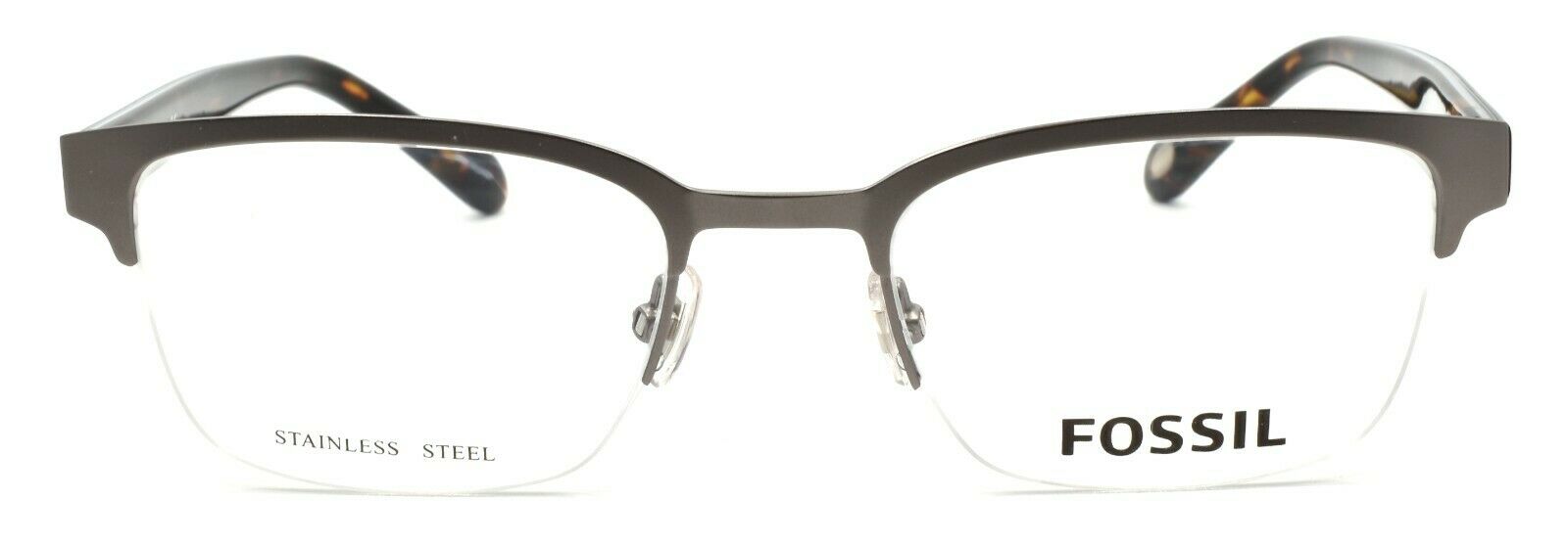 2-Fossil FOS 7005 KJ1 Men's Eyeglasses Frames Half-rim 50-20-150 Dark Ruthenium-762753986023-IKSpecs