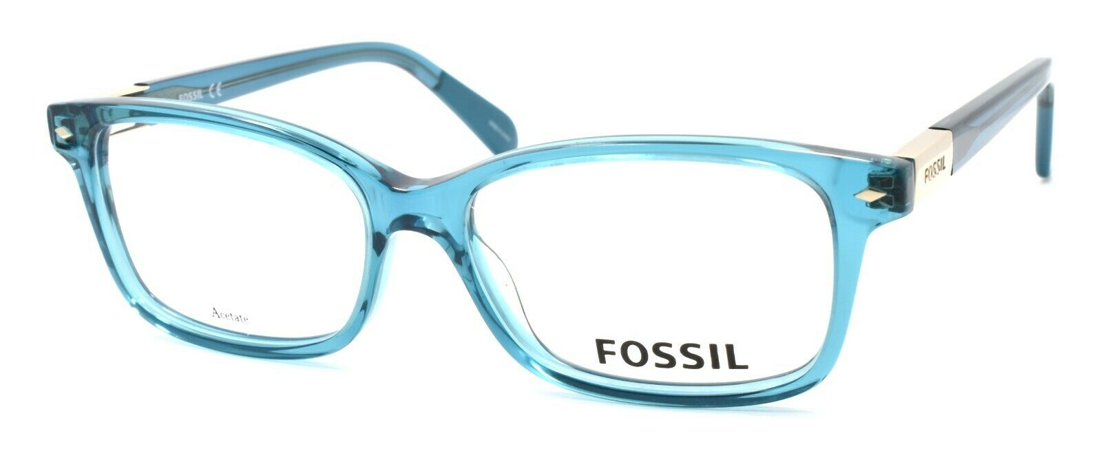 1-Fossil FOS 6047 48F Women's Eyeglasses Frames 52-15-140 Transparent Petroleum-716737680636-IKSpecs