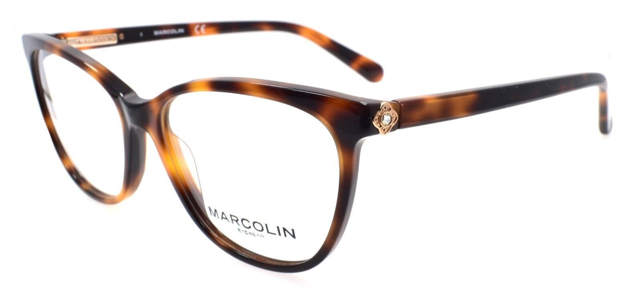Marcolin MA5028 053 Women's Eyeglasses Frames Cat Eye 54-15-140 Blonde Havana