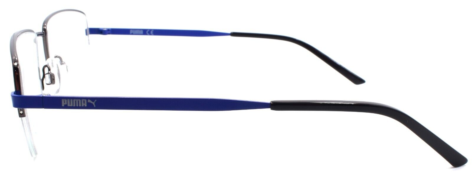 3-PUMA PU0215O 002 Men's Eyeglasses Frames Half-Rim 57-17-145 Ruthenium / Blue-889652182834-IKSpecs