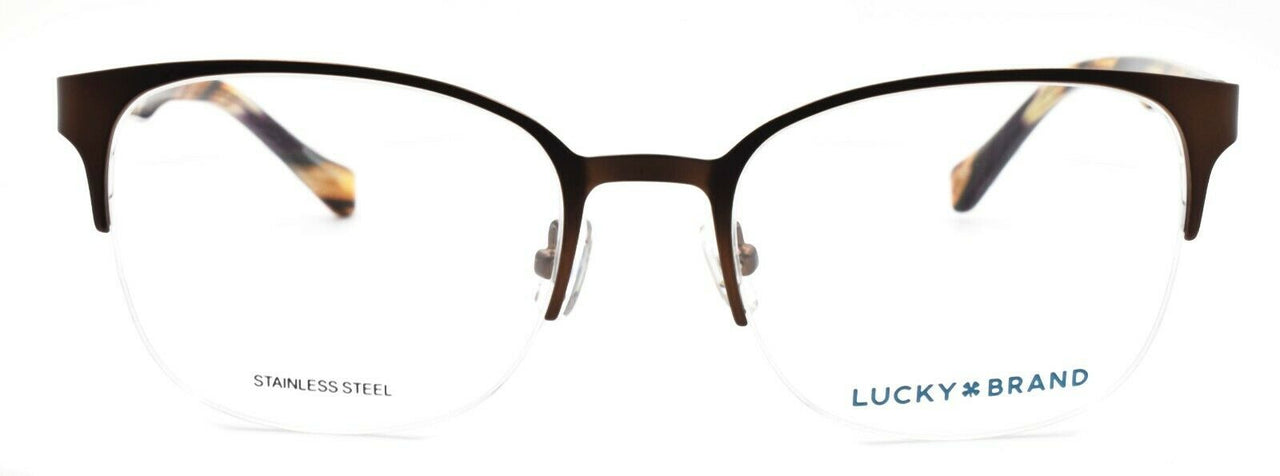 2-LUCKY BRAND D105 Women's Eyeglasses Frames Half-rim 53-19-140 Brown + CASE-751286295399-IKSpecs