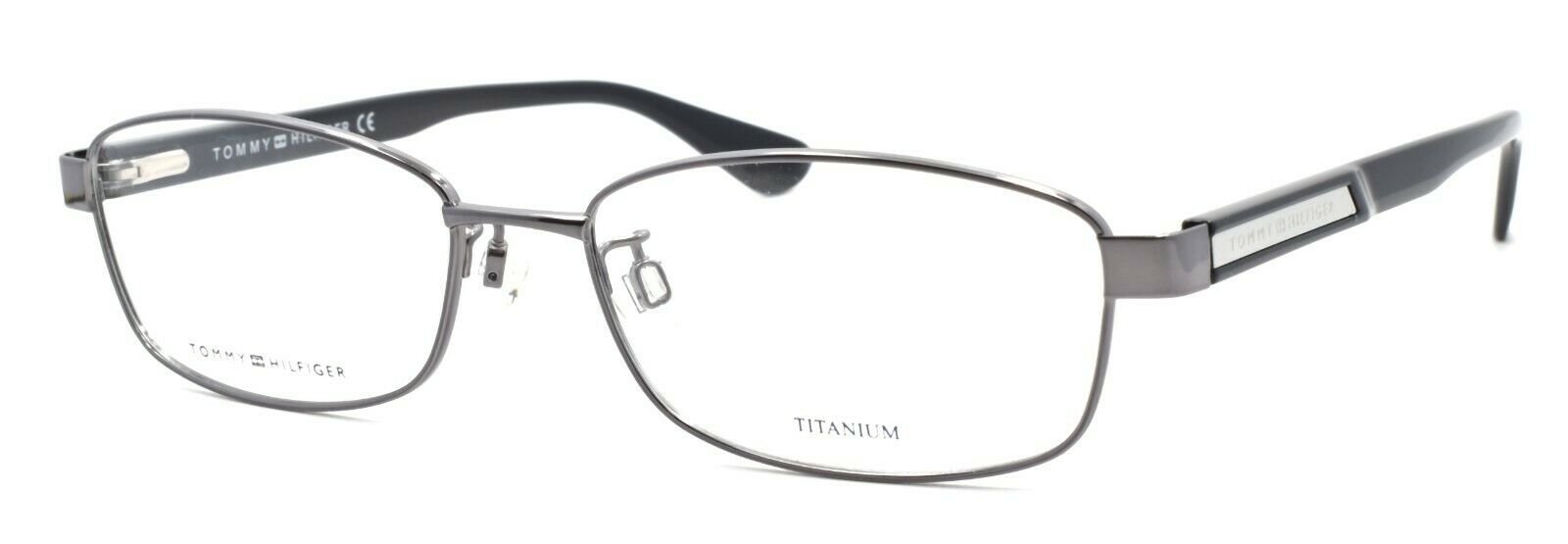 1-TOMMY HILFIGER TH 1566/F KJ1 Men's Eyeglasses TITANIUM 56-17-145 Dark Ruthenium-716736025254-IKSpecs