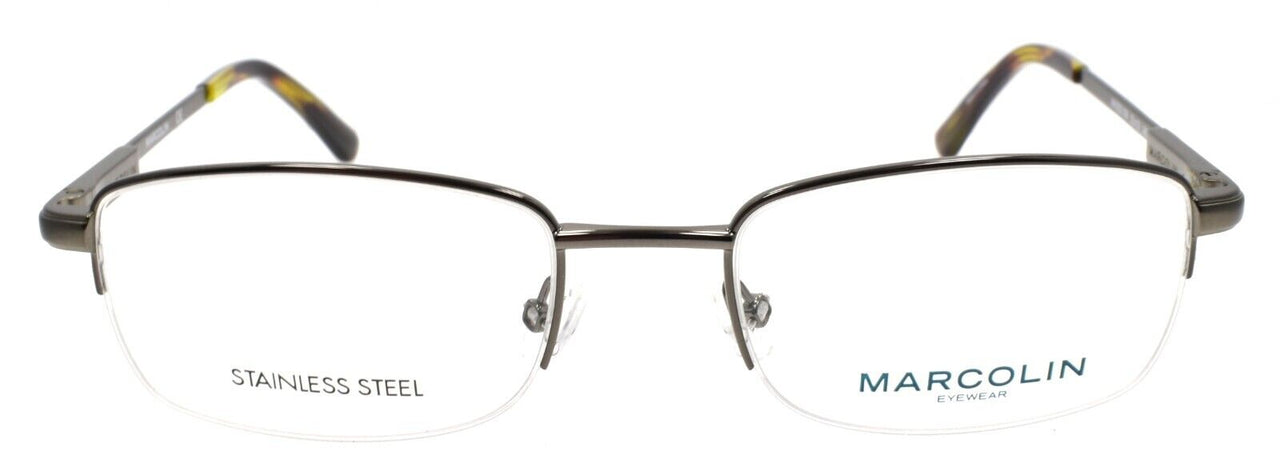 Marcolin MA3002 008 Men's Eyeglasses Frames Half Rim 52-19-140 Shiny Gunmetal