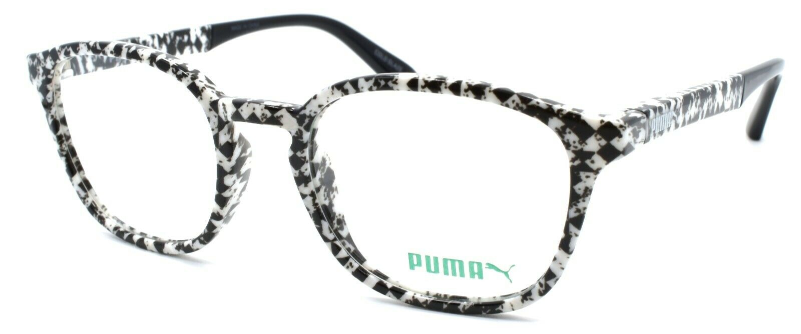 1-PUMA PU0118O 001 Unisex Eyeglasses Frames 49-20-145 Black / White-889652063966-IKSpecs