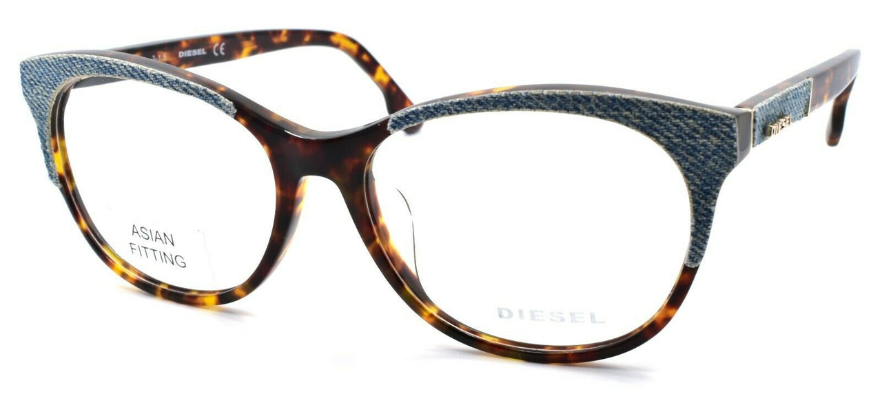 1-Diesel DL5155-F 053 Women's Glasses Frames Asian Fit 56-16-145 Havana / Denim-664689707829-IKSpecs