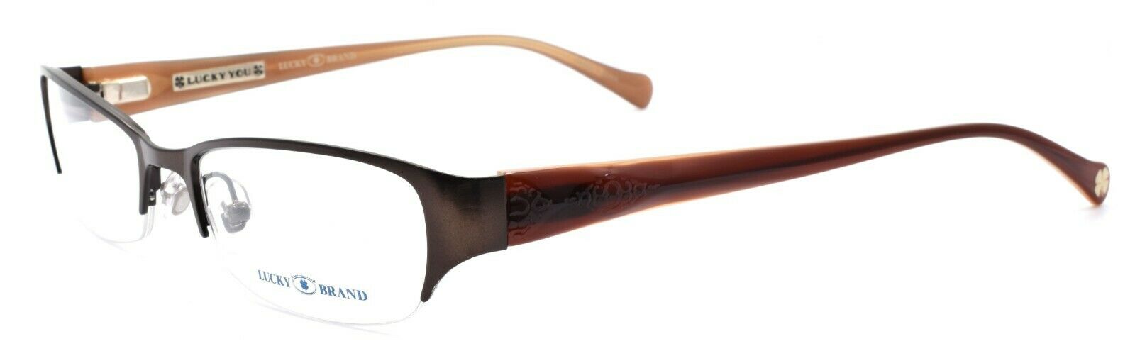 1-LUCKY BRAND Casey Women's Eyeglasses Frames Half-rim 52-18-135 Brown + CASE-751286210163-IKSpecs