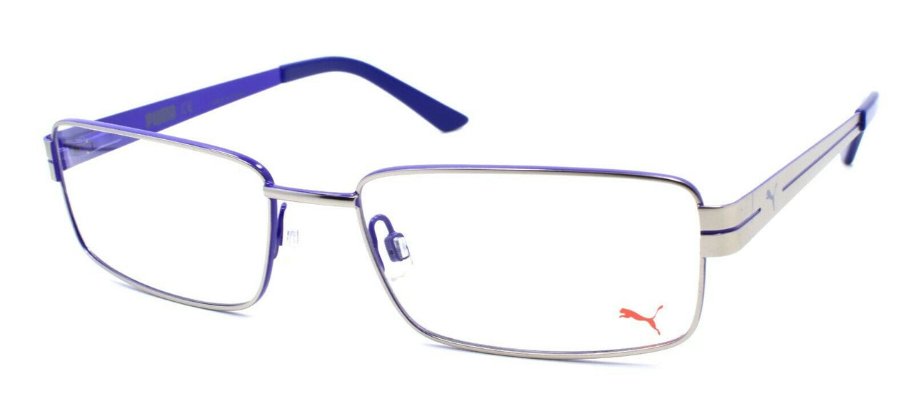 1-PUMA PE0014O 008 Men's Eyeglasses Frames 56-17-140 Silver / Blue-889652036601-IKSpecs