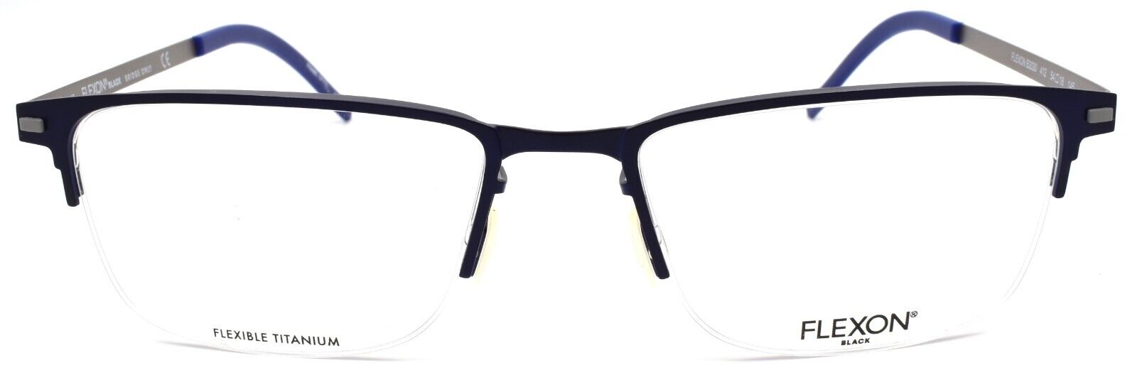 2-Flexon B2030 412 Men's Eyeglasses Navy Half-rim 54-18-145 Flexible Titanium-883900204583-IKSpecs