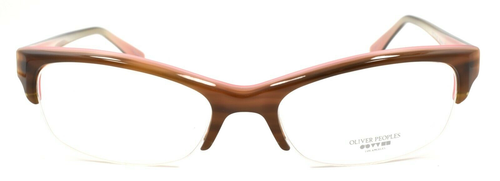 2-Oliver Peoples Boheme OTPI Glasses Frames Half Rim PETITE 51-17-137 Brown / Pink-827934065864-IKSpecs