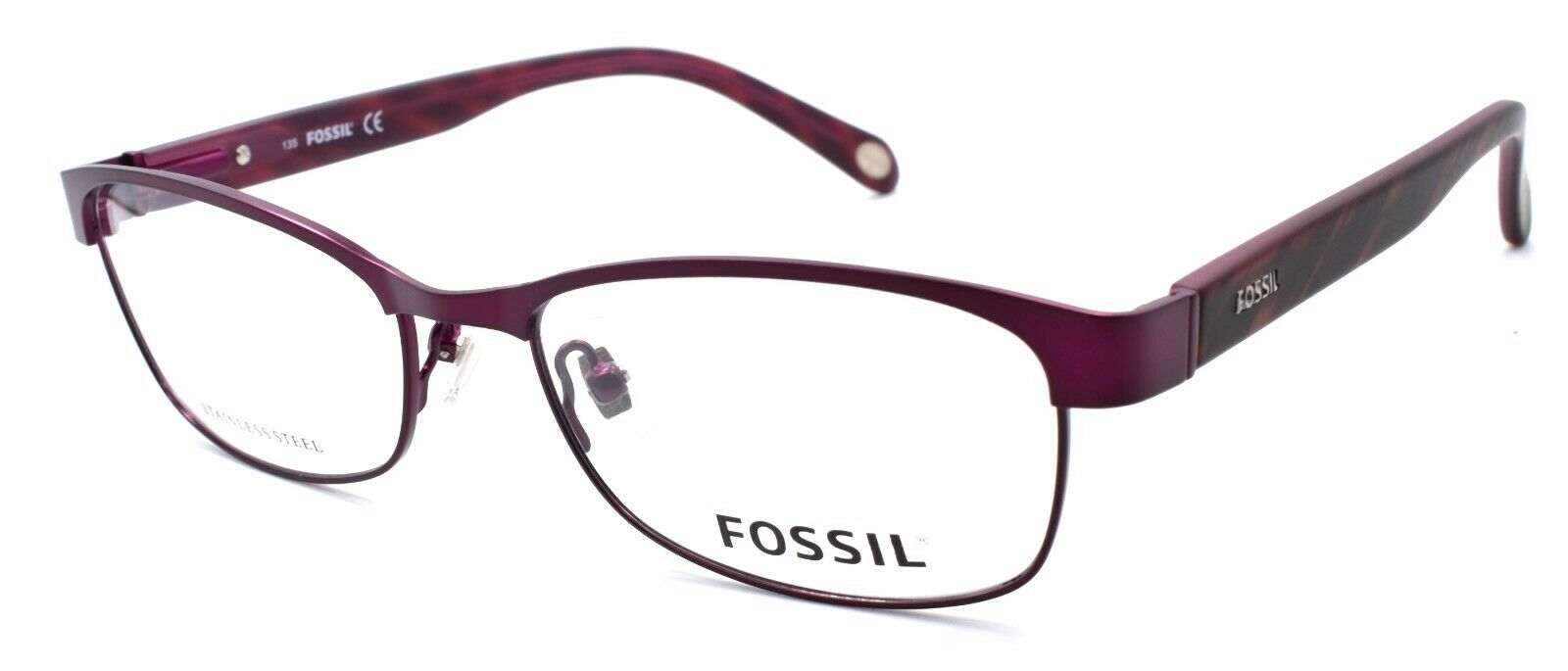 1-Fossil Libby 0JJU Women's Eyeglasses Frames 52-17-135 Satin Matte Purple-716737385784-IKSpecs