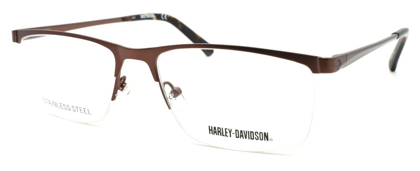 1-Harley Davidson HD0778 049 Men's Half-rim Eyeglasses 55-17-145 Matte Brown-664689964840-IKSpecs