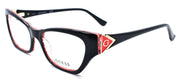 1-GUESS GU2747 005 Women's Eyeglasses Frames Cat-eye 51-16-140 Black / Red-889214111326-IKSpecs