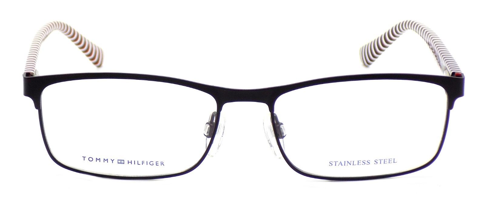 2-TOMMY HILFIGER TH 1529 807 Men's Eyeglasses Frames 54-16-145 Matte Black Stripes-762753222633-IKSpecs