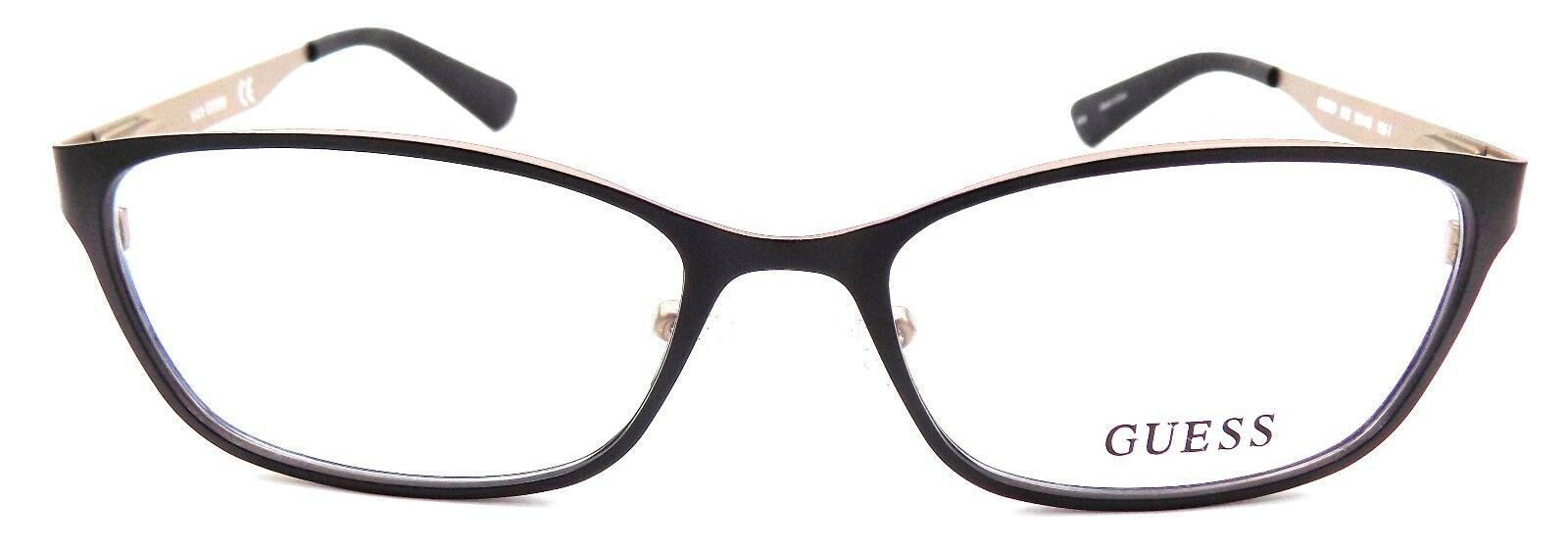 2-GUESS GU2563 002 Women's Eyeglasses Frames Metal 52-16-135 Matte Black + CASE-664689787876-IKSpecs