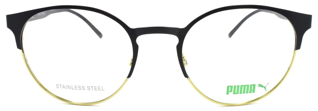2-PUMA PU0174O 004 Eyeglasses Frames Round 53-21-140 Black / Yellow-889652144535-IKSpecs