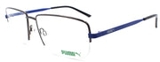 1-PUMA PU0215O 002 Men's Eyeglasses Frames Half-Rim 57-17-145 Ruthenium / Blue-889652182834-IKSpecs