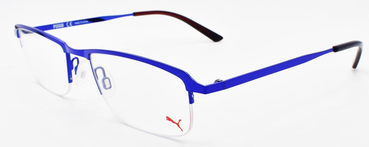 PUMA PU0173O 004 Men's Eyeglasses Frames Half-Rim 55-20-140 Blue