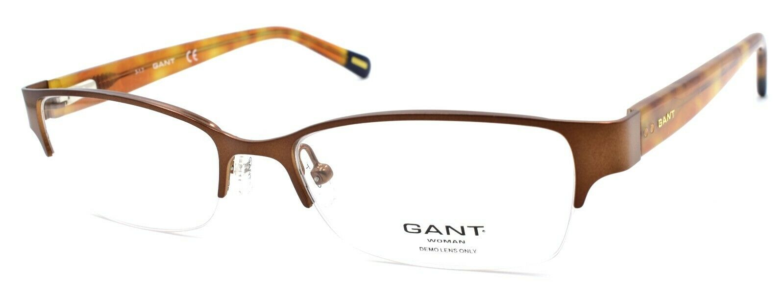1-GANT GW Eliza SBRN Women's Half-rim Eyeglasses Frames 51-17-135 Satin Brown-715583703353-IKSpecs