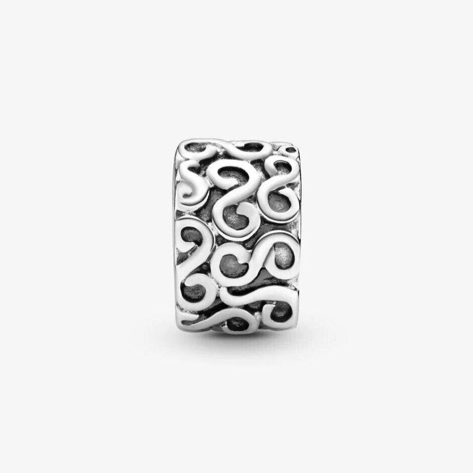 2-Authentic Pandora Charm Swirl Clip 925 Sterling Silver 790338 New in Box-5700302003987-IKSpecs