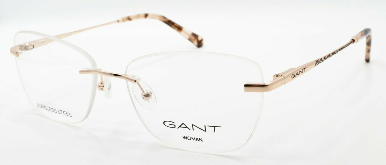 1-GANT GA4098 028 Women's Eyeglasses Frames Rimless 54-15-140 Shiny Rose Gold-889214147622-IKSpecs