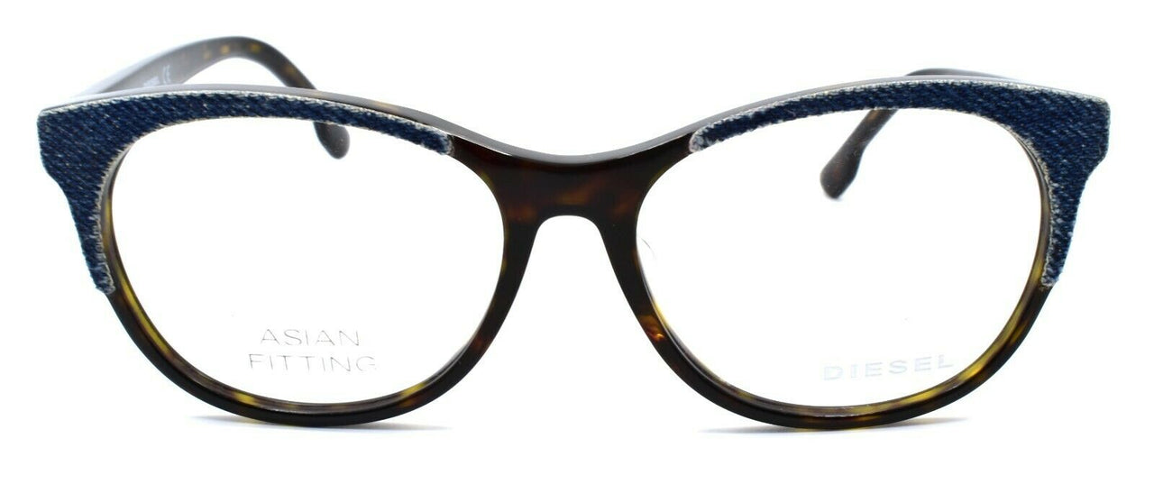 2-Diesel DL5155-F 052 Women's Glasses Frames Asian Fit 56-16-145 Dark Havana Denim-664689707812-IKSpecs