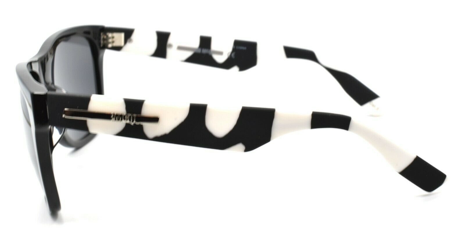 3-McQ Alexander McQueen MQ0018SA 008 Women's Sunglasses Black & White / Gray-889652030289-IKSpecs