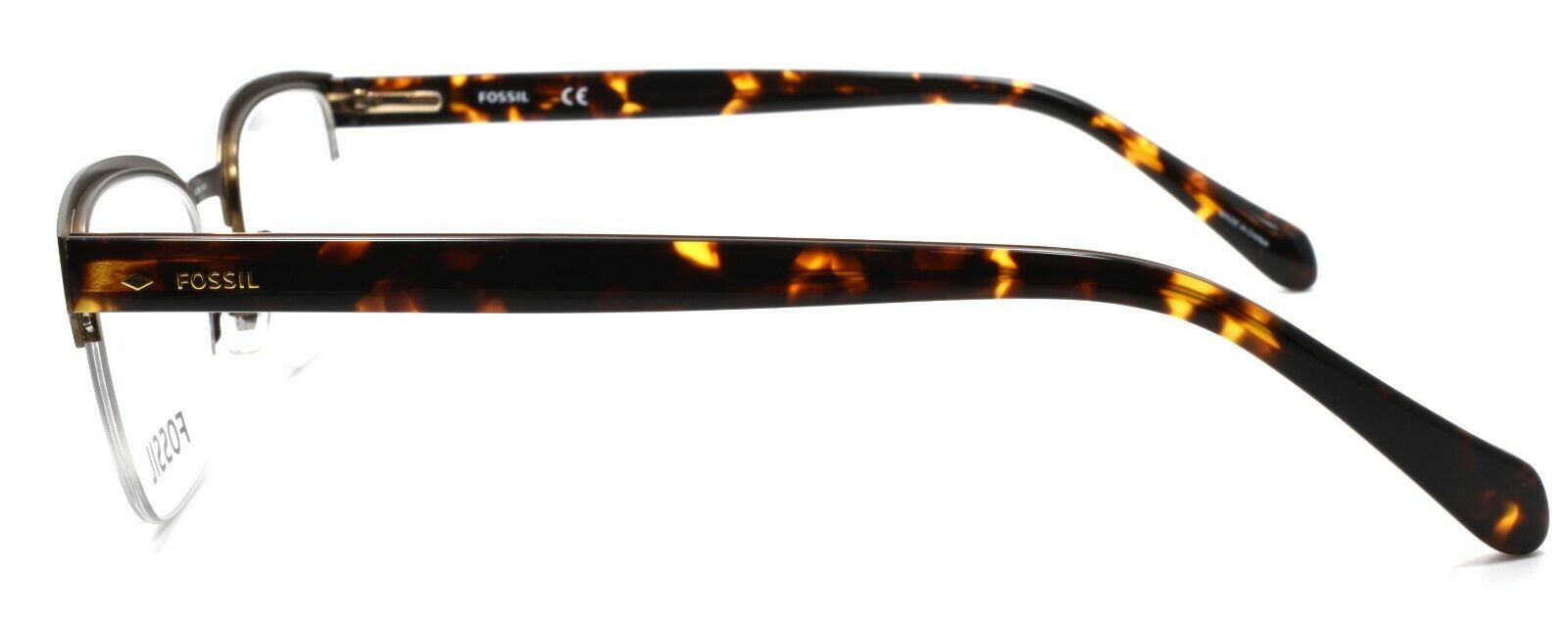 3-Fossil FOS 7005 09Q Men's Eyeglasses Frames Half-rim 52-20-150 Brown + CASE-762753985934-IKSpecs