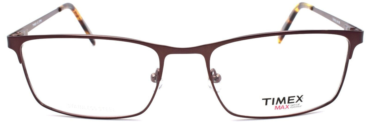 2-Timex 2:37 PM Men's Eyeglasses Frames 56-18-140 Brown-715317197151-IKSpecs