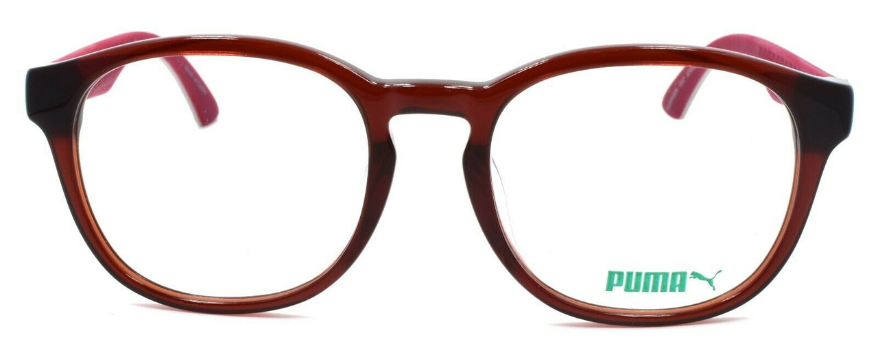PUMA PU0043OA 012 Unisex Eyeglasses Frames 53-20-140 Red w/ Suede Trim
