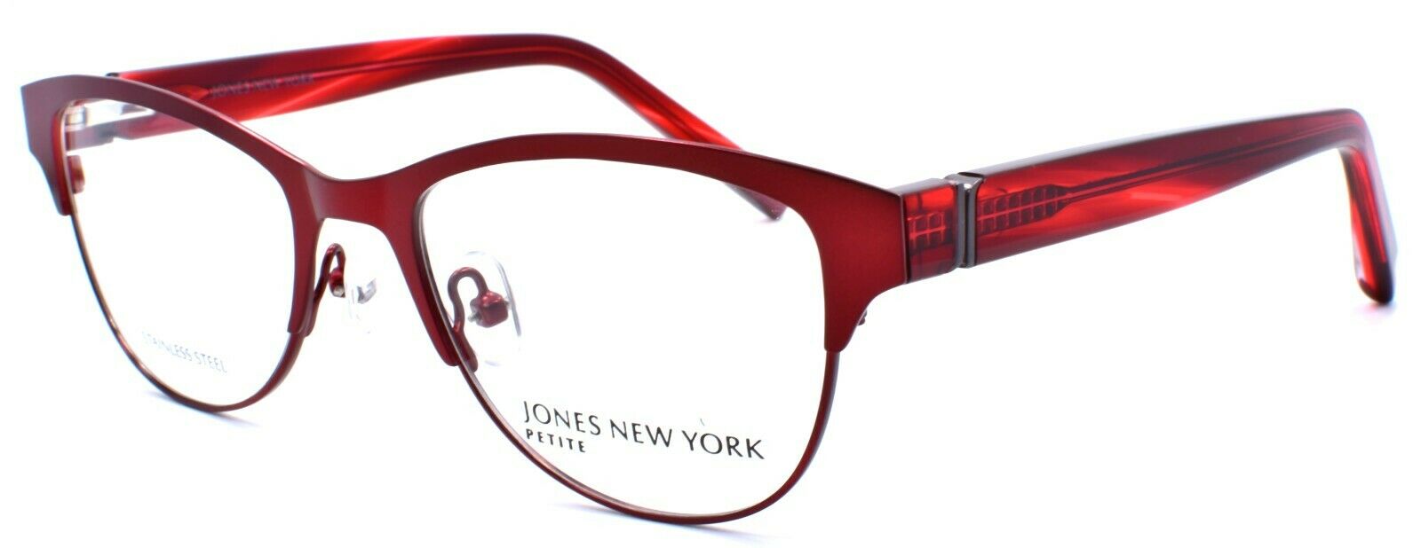 1-Jones New York JNY J143 Women's Eyeglasses Frames Petite 47-16-140 Burgundy-751286292480-IKSpecs