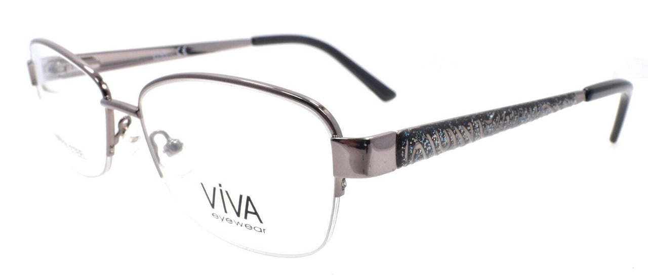 Viva by Marcolin VV4512 008 Women's Eyeglasses Half Rim 54-17-135 Shiny Gunmetal