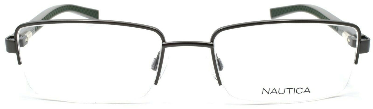 2-Nautica N7309 030 Men's Eyeglasses Frames Half-rim 54-18-140 Matte Gunmetal-688940464092-IKSpecs
