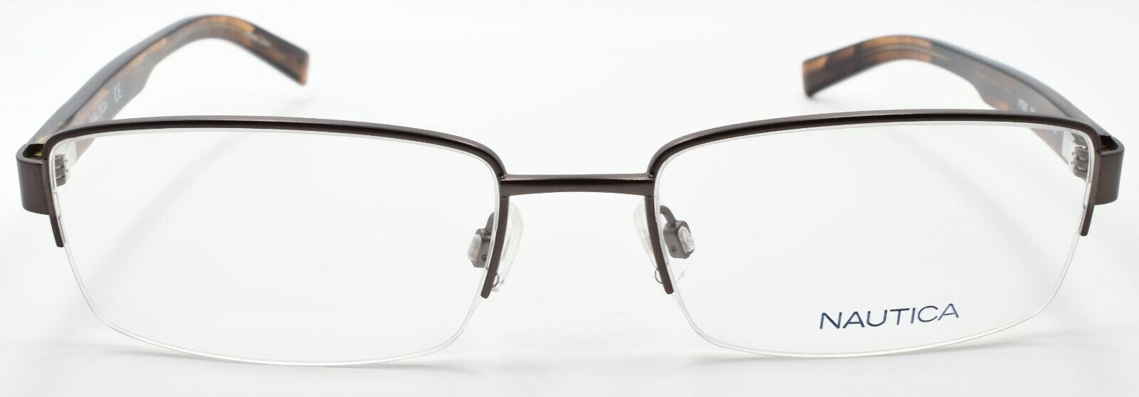 2-Nautica N7286 030 Men's Eyeglasses Frames Half-rim 57-19-145 Matte Gunmetal-688940459036-IKSpecs