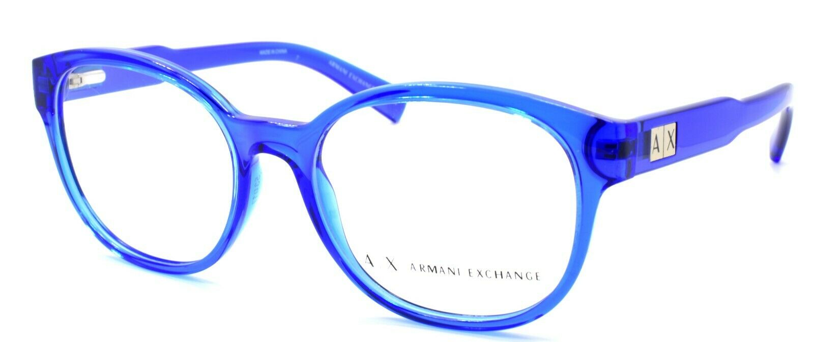 1-Armani Exchange AX3040 8210 Women's Eyeglasses Frames 53-17-140 Transparent Blue-8053672627220-IKSpecs